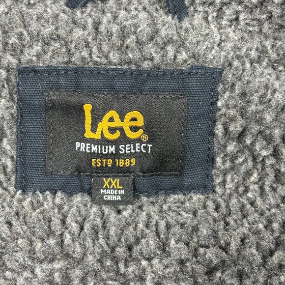 Lee Premium Select Black Canvas Sherpa-Lined Vest Winter Work Wear Mens 2XL - Picture 6 of 11